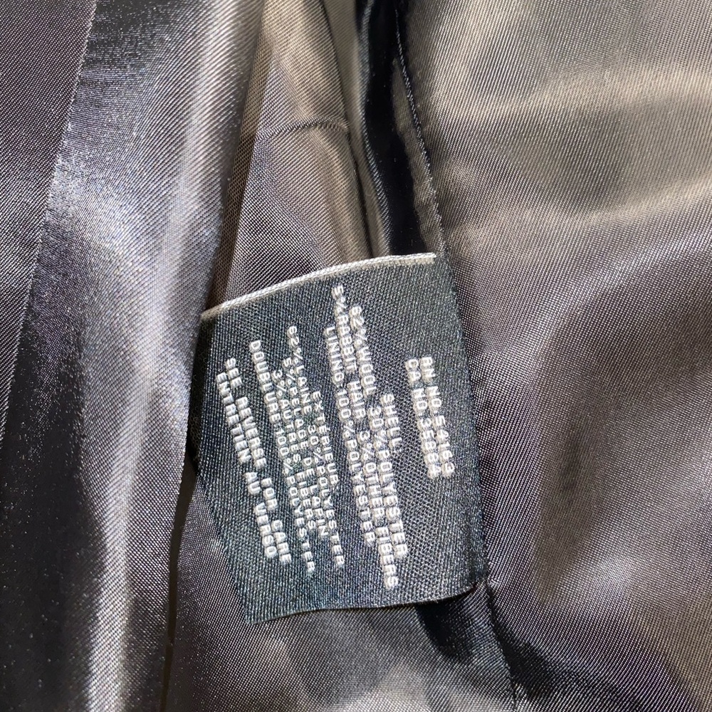 Cole Haan Black Wool & Rabbit Blend Coat StandUp Colar Blue piping detail inside - Picture 6 of 11